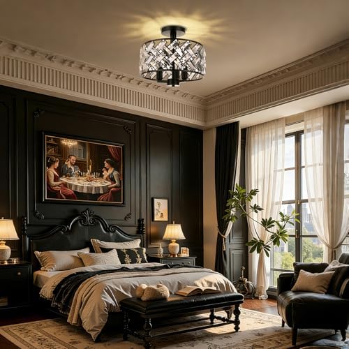 FRIDEKO HOME Black Crystal Ceiling Light - Image 3