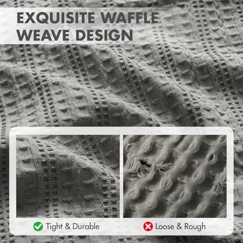 Decorative Waffle Euro Sham Pillow Covers 24x24 Dark Grey 2 Pack - Image 5