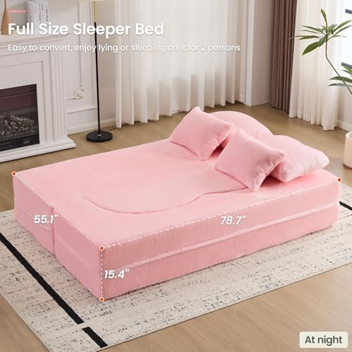 78” Convertible Sofa Bed, Full Size Sleeper Couch - Image 4