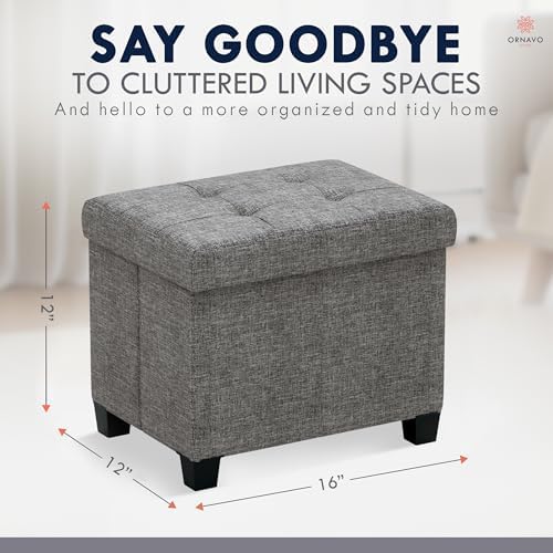 Ornavo Home Small Rectangle Storage Ottoman - Image 2