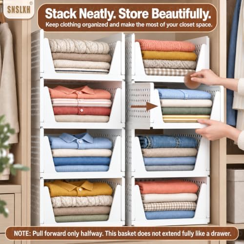 Upgraded 8 Pack Closet Organizers and Storage, Stackable Closet Bins - Image 3