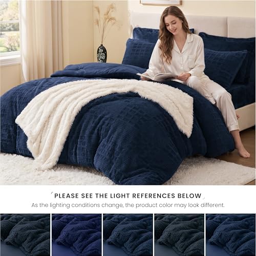 EXQ Home Waffle Comforter Set Full Size, 3 Pieces Bed Set - Image 5
