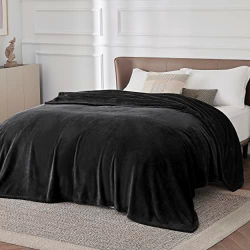 Bedsure Soft Cozy Warm Fleece Large Oversized Bed Blanket Black 120"x120" - Image 2