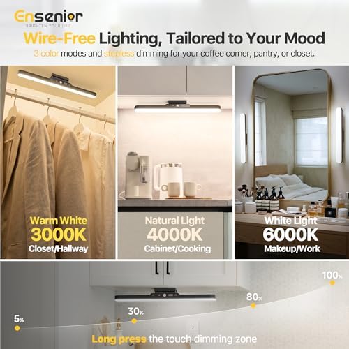 Ensenior 4W Motion Sensor Rechargeable Light Bar, Closet Lights - Image 2