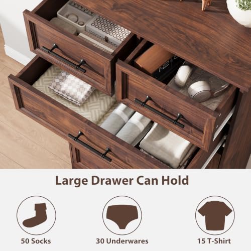 YANSNWO Walnut 7 Drawer Dresser - Image 5