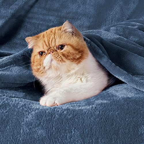 Bedsure GentleSoft Fleece Blanket Twin Size Blue - Image 2
