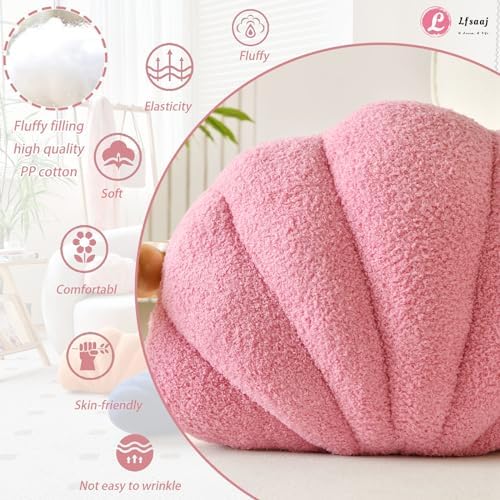 Lfsaaj Seashell Throw Pillows, Shell Shaped Throw Pillows, Soft Home Decorative - Image 2