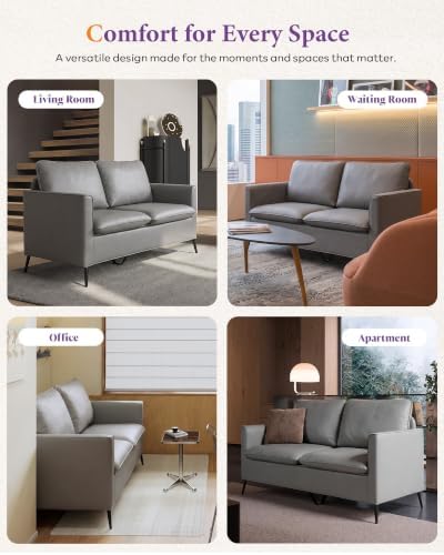 TYBOATLE Leather Loveseat Sofa and Accent Chair Set - Image 6