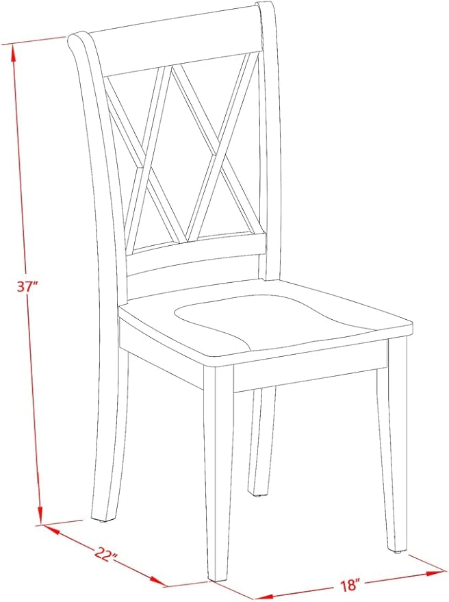 East West Furniture DOCL9-BMK-W 9 Piece Dining Table Set Includes a Rectangle Dining Room Table with Butterfly Leaf and 8 Wood Seat Chairs, 42x78 Inch, Buttermilk & Cherry