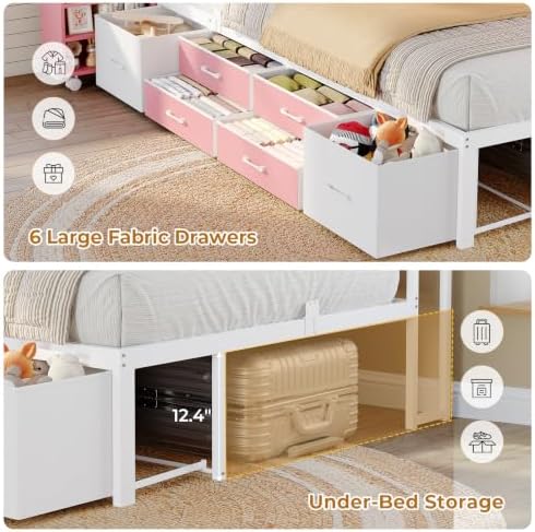 Corner Twin Bed Frame with Pull-Out Cabinet/Bookcase/Headboad Storage - Image 7