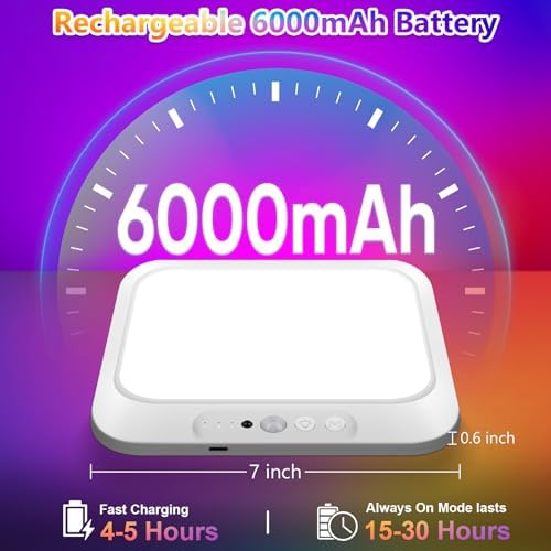 Rechargeable Motion Sensor Ceiling Light, Battery Closet Light 12 RGB Color - Image 5