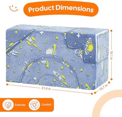 MeMoreCool Kids Climbing Couch, Rocket Foam Play Sofa - Image 3