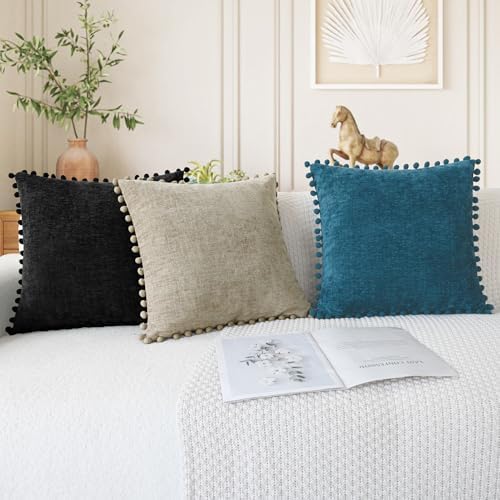 CaliTime Decorative Couch Throw Pillow Covers 20 X 20 Inches Black - Image 5