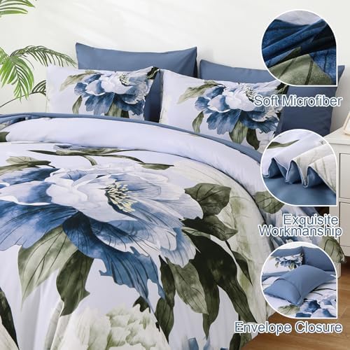Blue Twin Comforter Set 5 Piece Bed in a Bag Twin Size, Soft Microfiber - Image 4