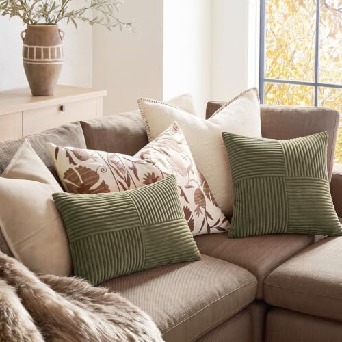Fancy Homi Olive Green Euro Decorative Throw Pillow Covers 26x26 Inch - Image 5