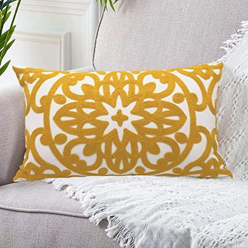Alysheer Boho Embroidered Lumbar Throw Pillow Cover 12"x 20" - Image 3