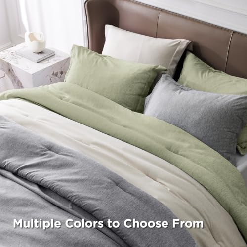 Bedsure Tea Green Oversized King Comforter Set, Soft Cationic Dyed 3 Pcs - Image 5