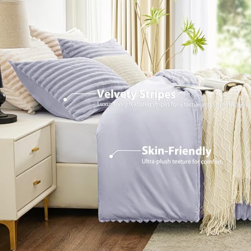 EXQ Home Fluffy Comforter Set King Size, 3 Pieces Bed Set - Image 3