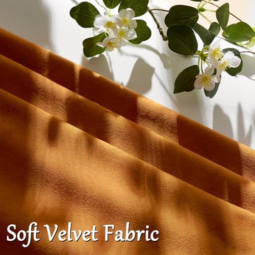 GIGIZAZA Burnt Orange Velvet Throw Pillow Covers 16x16 Pack of 2 - Image 5