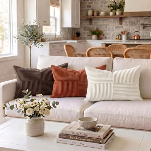 Fancy Homi Cream White Lumbar Decorative Throw Pillow Covers 16x32 Inch - Image 2