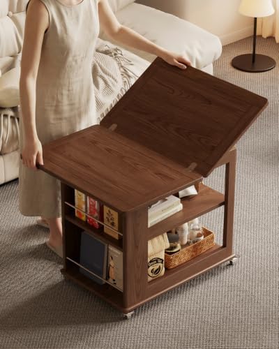 Expandable Coffee Table with Hidden Storage and Adjustable Shelves Walnut - Image 3