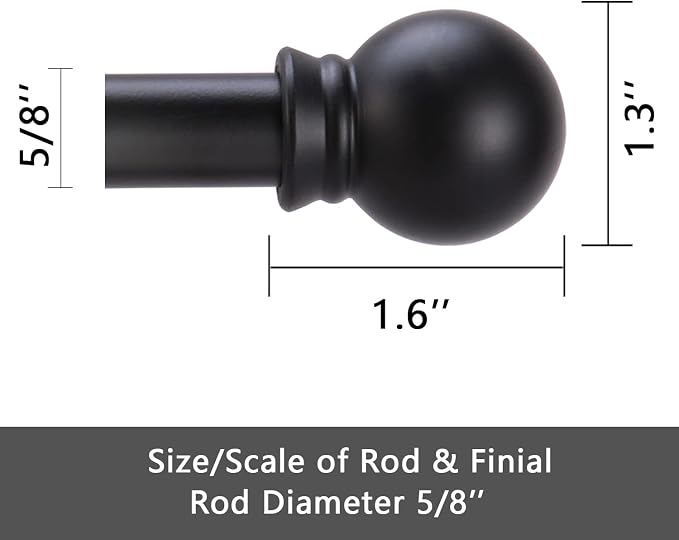 GXOACKJ Curtain Rods for windows 32-48 inch, 5/8 inch Decorative Curtain Rod Set - Image 5