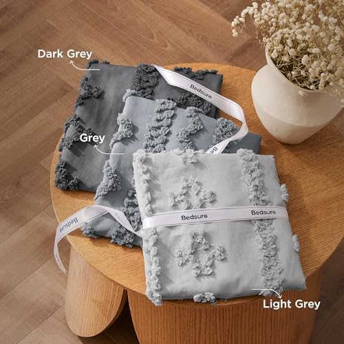 Bedsure Tufted Boho Comforter Set King, Bedroom Decor Bedding Set Grey - Image 3
