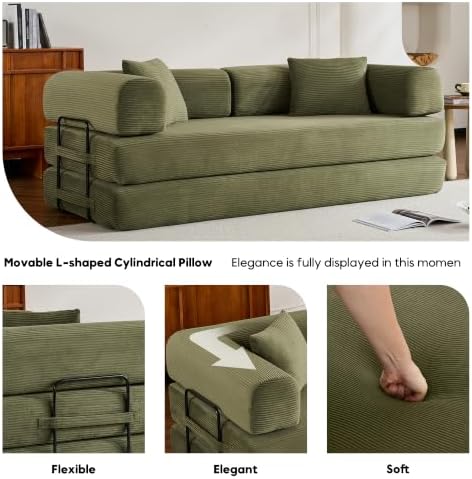 78" Convertible Floor Sofa Bed, Boneless Couches - Image 5