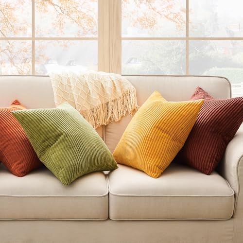 Topfinel Fall Burnt Orange Decorative Throw Pillows Covers 18x18 Inch Set of 4 - Image 4