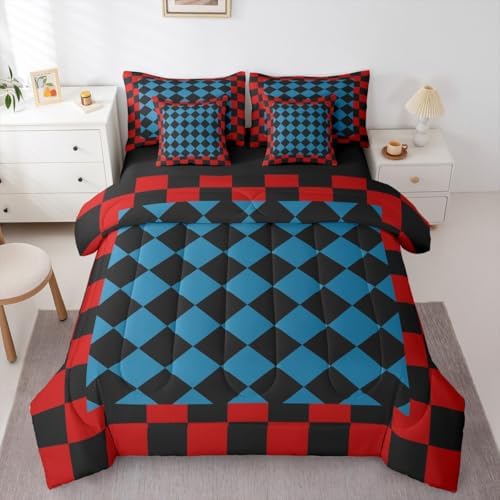 Feelyou Checkered Retro King Comforter Set - Image 3