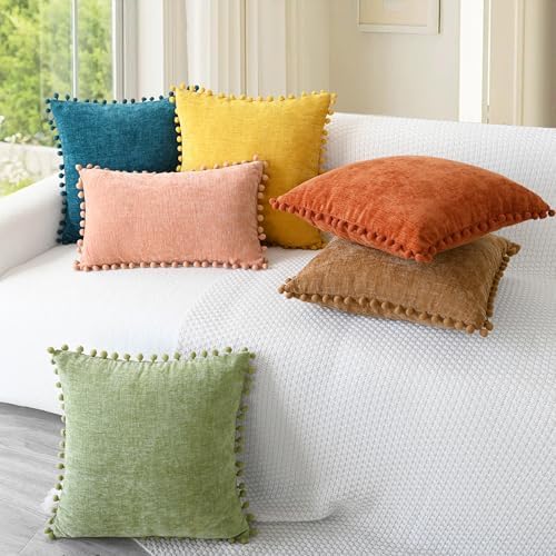 CaliTime Fall Decorative Throw Pillow Covers 16 X 16 Inches Burnt Orange - Image 4