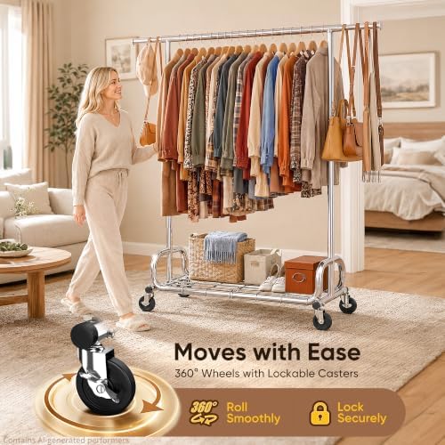 HOKEEPER Clothing Racks Heavy Duty Clothes Rack Adjustable Garment Rack - Image 3