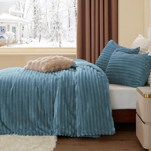BEDELITE Fleece King Comforter Set, Fluffy Bed Set - Image 4