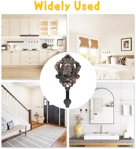 4Pcs Elegant Gold Curtain Tiebacks, Maijdoany Vintage Rose Wall Mounted Hook - Image 7