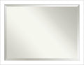 Amanti Art White Bathroom Mirror for Over Sink, 34x44 Wedge White Rectangle Vanity Mirror, X-Large Modern Contemporary Frame, Hangs Horizonally and Vertically, Bathroom Wall Decor, Beveled Edge