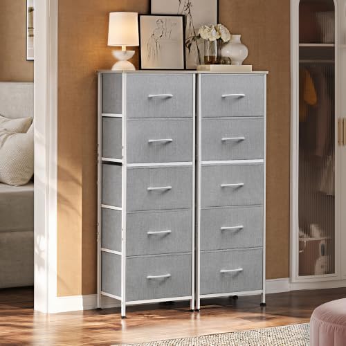 WLIVE Tall Dresser for Bedroom, 5 Drawer Dresser, Light Grey - Image 5