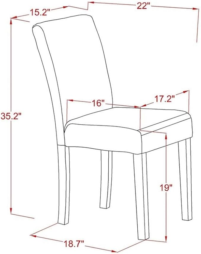 East West Furniture X697AB106-9 9 Piece Modern Dining Table Set Includes a Rectangle Wooden Table with X-Legs and 8 Shitake Linen Fabric Parson Dining Chairs, 40x72 Inch, Multi-Color