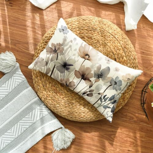 AVOIN colorlife Poppy Flowers Spring Fall Throw Pillow Cover 12x20 Inch - Image 2