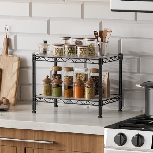 SINGAYE Small Shelves Kitchen Storage Shelf Wire Shelving Metal Adjustable - Image 2