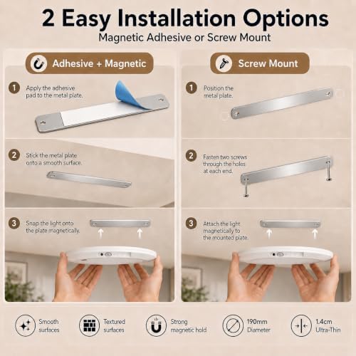 4‑Pack Rechargeable LED Ceiling Shower Light, Motion Sensor Remote Control - Image 3