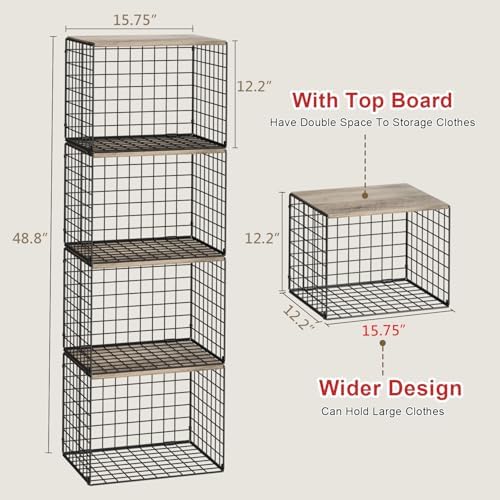 4PCS Wider Closet Organizers and Storage, Stackable Closet Shelf Organizer - Image 2