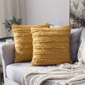 MIULEE Boho Linen Striped Throw Pillow Covers 18x18 by MIULEE