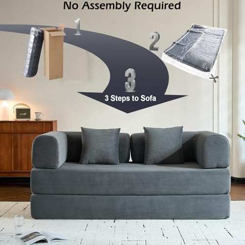78" Convertible Floor Sofa Bed, Boneless Couches - Image 6