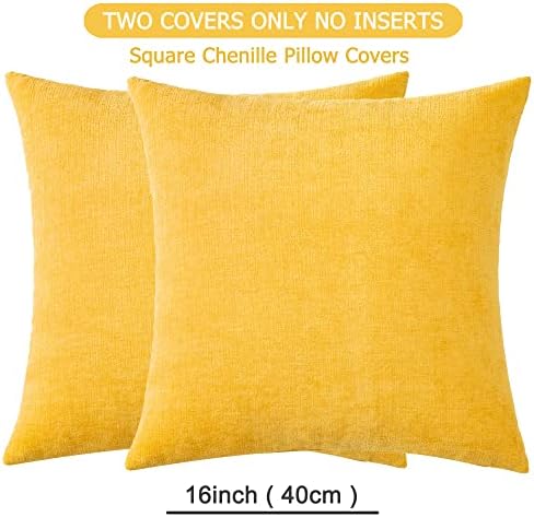 GAWAMAY Decorative Throw Pillow Covers 16x16 Inch Set of 2, Super Soft Chenille - Image 6