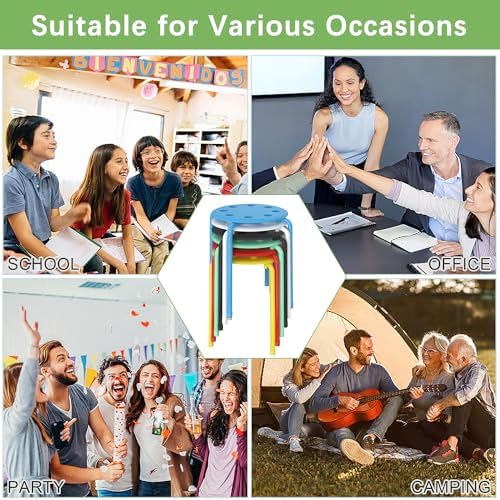 VECELO 6-Piece Stacking Stools for Classroom - Image 7