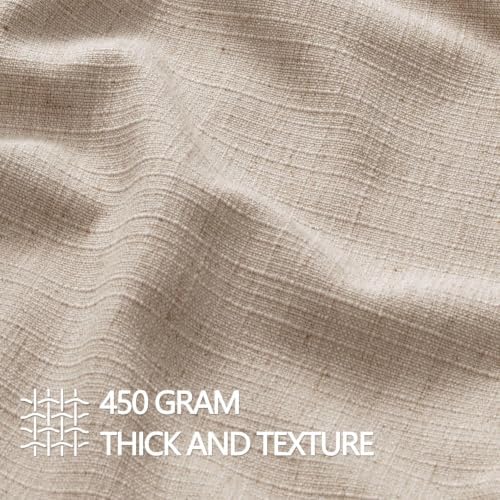 MIULEE Thick Textured Decorative Throw Pillow Covers 22x22 in Oatmeal Linen - Image 2