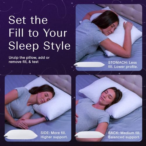 DreamyBlue Signature Adjustable Shredded Memory Foam Pillow Queen - Image 4