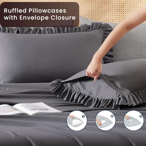 ROSE&RISY Queen Ruffle Sheet Set 4 Piece - Image 4