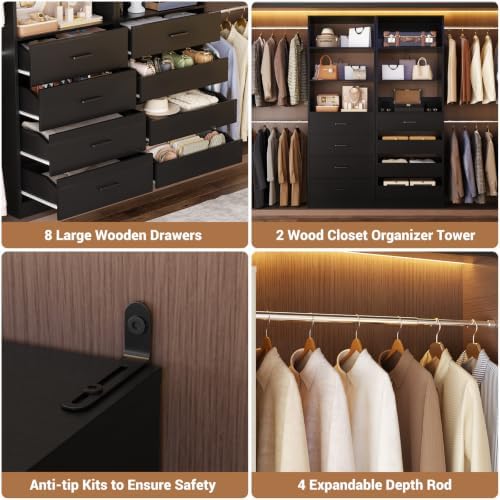 Aheaplus Closet System, 6-15Ft Closet Organizer - Image 3