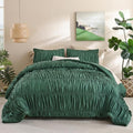 weigelia Emerald Green Ruched Comforter Set King Size, Cute Bedding Set by WEIGELIA